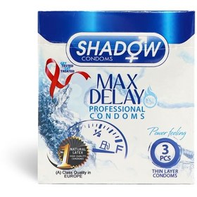 تصویر کاندوم تاخیری دابل فیزیکی گیاهی خاردار 3عددی شادو Shadow Max Delay Professional Condom 3pcs