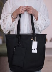 تصویر کیف زنانه دوتکه چرم کد 67 - مشکی Women's two-piece leather bag, code 67