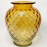 تصویر گلدان دستساز شیشه ای بزرگ عسلی 