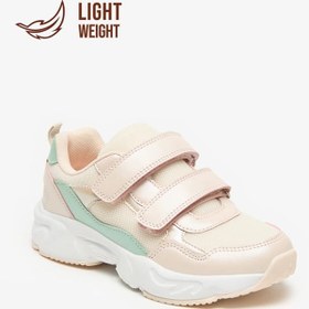 تصویر کفش ورزشی سبک با پنل‌های جداگانه و قفل چسبی برند little missy Panelled Lightweight Sneakers with Hook and Loop Closure