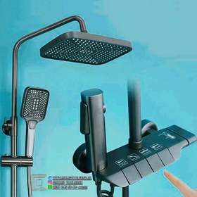 تصویر دوش حمام مدل پیانویی برند سیتی مارکت ( قیمت عمده ویژه همکارن ) - مشکی Piano model sus304 shower, original City Market brand