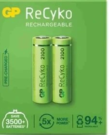 تصویر باتری قلمی شارژی ReCyko 2100 میلی آمپر ساعت GP GP ReCyko Rechargeable 2100 MAh AA Battery 