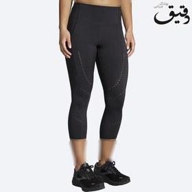 تصویر لگ ورزشی بروکس زنانه Brooks Method 3/4 Tight مشکی ا BROOKS WOMEN METHOD 3/4 TIGHT BROOKS WOMEN METHOD 3/4 TIGHT