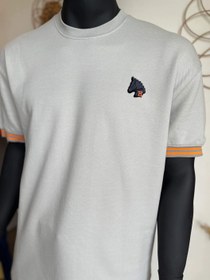 تصویر تیشرت و شلوارک مردانه هرمس - طوسی نارنجی / 