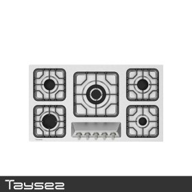 تصویر اجاق گاز صفحه ای استیل تایسز 5 شعله مدل TBS5-1806 Taysez 5 burner gas stove model TBS5-1806