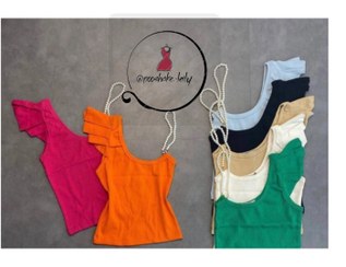 تصویر تاپ مرواریدی زنانه رنگی 