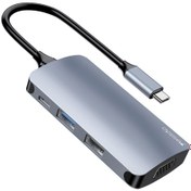 تصویر هاب 7 پورت USB-C یسیدو Yesido HB16 7-in-1 HuB Adapter 