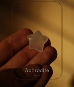 تصویر نگین سنگ عقیق سفید ستاره Agate Gemstone