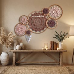 تصویر ست دیوارکوب قلاب بافی ماندالا 