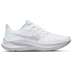 تصویر کتونی تنیس نایک وینفلو 8 سفید نقره ای Nike Winflo 8 White Silver 