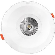 تصویر چراغ سقفی 7 وات لنزدار گرد توکار COB آفتابی ای دی سی Indoor Circular ceiling lighting 7 W COB Warm white EDC