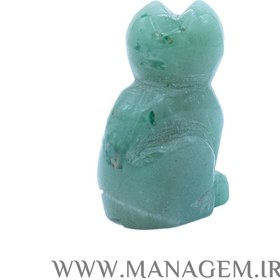 تصویر مجسمه گربه آونتورین سبز 