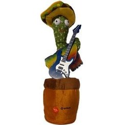 تصویر کاکتوس سخنگو گیتاریست با لباس و شارژی 