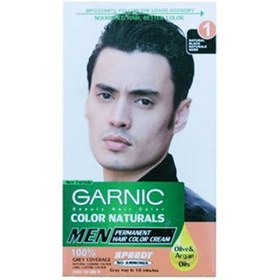 تصویر کیت رنگ مو مردانه گارنیک شماره 1 Men Hair Color Cream Kit No 1