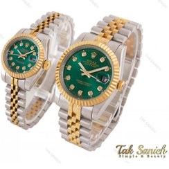 تصویر ساعتمچی بند استیل رولکس - مردانه / دو‌رنگ صفحه مشکی ROLEX