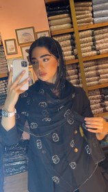 تصویر شال توری نگینی دورلمه بسته5طرحی sm73 (عمده) 