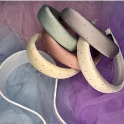 تصویر تل حجیم ساتن امریکایی نگین دار مجلسی 