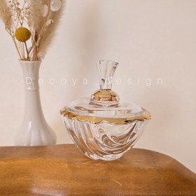 تصویر قندان بامبو لب طلایی 