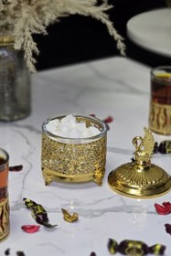 تصویر قندان طلایی گلریز 