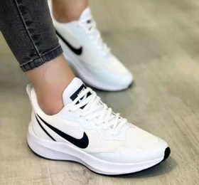 تصویر کتونی نایک رانینگ سفید و مشکی زنانه دخترانه کفش ونس اسپرت نایکی ( 3100 ) NIKE