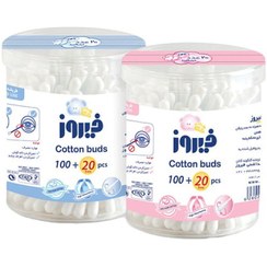 تصویر گوش پاک کن کودک فیروز بسته 100 عددی Cotton Buds 100 Firooz