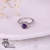 تصویر انگشترزنانه نقره جواهری آمتیست کد377 