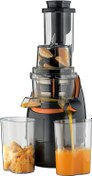 تصویر KENWOOD Slow Juicer Cold Press 200W Juice Extractor with 65mm Wide Feed Tube, 1 Speed + Reverse, Jug, Pulp Container, Anti Drip, Cleaning Brush, Food Pusher/Tamper JMP65.000GO Grey/Orange 