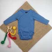 تصویر بادی آستین بلند H and M طرح آبی تیره چپ و راستی 