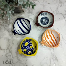 تصویر کاسه مزه خوری سرامیک کوچک طرح ماهی 