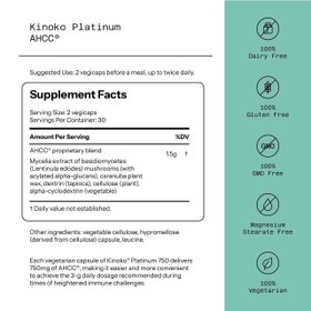 تصویر کپسول AHCC Kinoko مدل پلاتینیوم پک سه تایی 750mg 