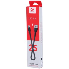 تصویر کابل کوتاه میکرو یو اس بی 2.1 آمپر لونارک LPC11A طول 25 سانتی متر Lonark LPC11A 2.1A 25cm USB To MicroUSB Cable