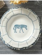 تصویر بشقاب صفحه شام ​​گورخر گورخر چینی 24 سانتی متر آبی انگلیش هوم English Home 