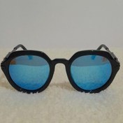 تصویر عینک زنانه بال مگسی مشکی آبی 