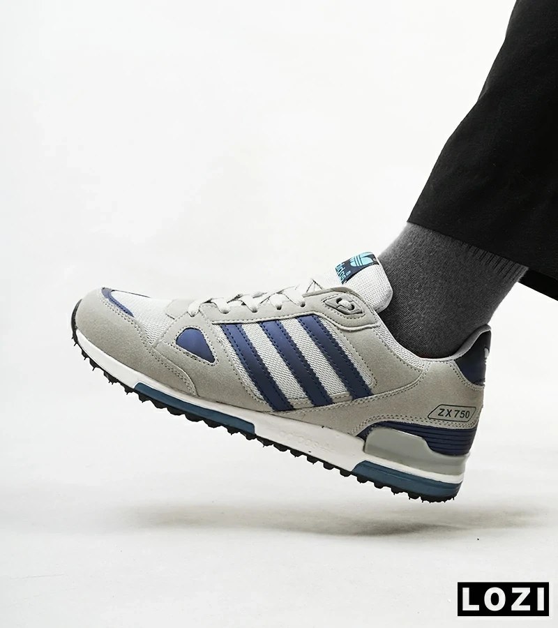 خرید و قیمت کفش کتانی مردانه طوسی سرمه ای آدیداس adidas ZX