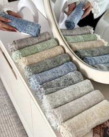 تصویر شال برفکی نخی - سبزپسته ای 