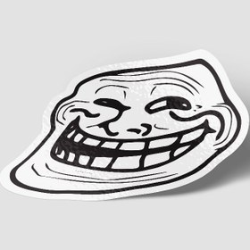 تصویر استیکر ترول خندان Troll face laughing 