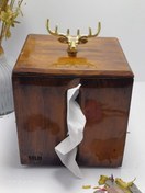 تصویر جا دستمال کاغذی رولی سنگی - همراه با سرگوزنی / سفید 