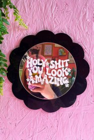 تصویر آینه دکوری پینترستی فانتزی وای خیلی خوشگلی - 15 cm holly sh you look amazing mirror