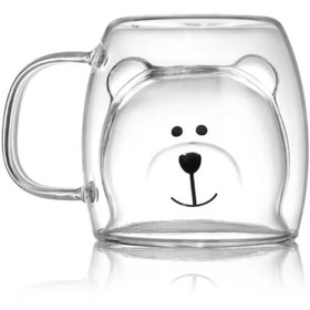 تصویر ماگ دوجداره خرسی 