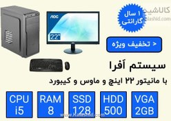 تصویر سیستم کامل کامپیوتر با پردازنده Core i5 و رم گرافیکی ۲ گیگابایت 