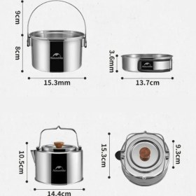 تصویر ست ظروف استیل نیچرهایک NH22CJ005 ست ظروف استیل نیچرهایک مدل Naturehike NH22CJ005
