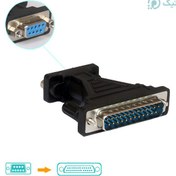 تصویر تبدیل 9 پین مادگی به 25 پین نری سریال 