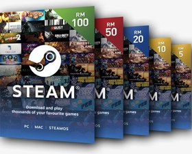 تصویر گیفت کارت استیم steam آمریکا US steam gift card