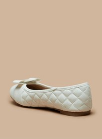 تصویر کفش باله دخترانه با تزئینات پاپیونی و طراحی راحت با نوک گرد برند flora bella by shoexpress Girl's Bow Accent Slip-On Round Toe Ballerina Shoes