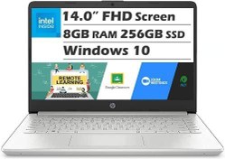 تصویر جدیدترین لپ‌تاپ HP 2021، صفحه نمایش 14 درجه فول اچ‌دی، اینتل Core i3-1115G4 تا 4.1 گیگاهرتز، 8 گیگابایت رم، 256 گیگابایت SSD، صفحه نمایش میکرو لبه و ضد تابش، نازک و قابل حمل، Windows 10 Home در حالت S + Nly MP ( ارتقا یافته) 