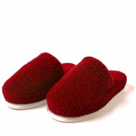 تصویر دمپایی حوله ای قرمز 