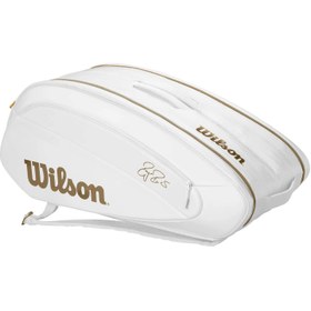 تصویر ساک تنیس ویلسون مدل Wilson Federer DNA 12 Pack White (12 راکته) ساک ویلسون فدرر سفید ( 12 راکته )