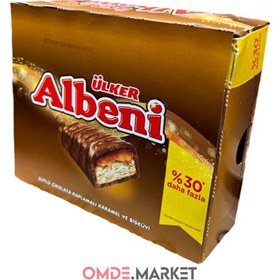 تصویر شکلات آلبنی اولکر با لایه کارامل و شکلات ۵۲ گرم بسته ی ۱۸ عددی Albeni double chocolate  pack of 18 pieces