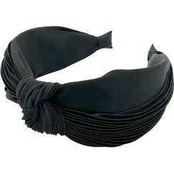 تصویر تل پارچه ای گره ای چین دار مشکی 