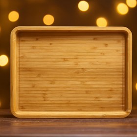 تصویر سینی بامبو مستطیل Rectangular bamboo tray